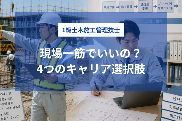 現場一筋でいいの？1級土木施工管理技士のための4つのキャリア選択肢