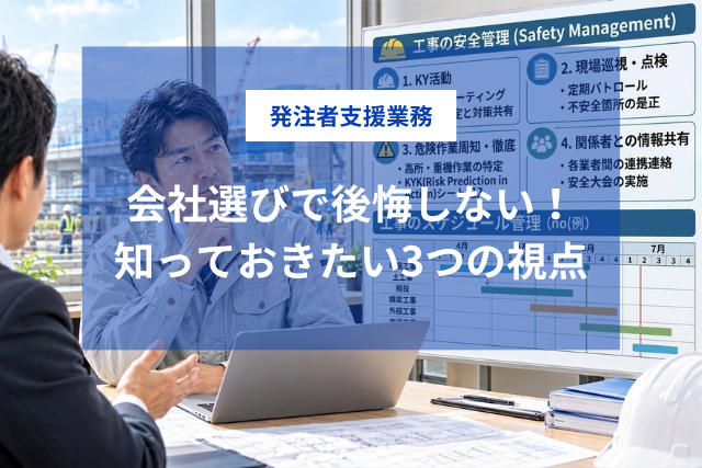 発注者支援業務の会社選びで後悔しないために知っておきたい3つの視点